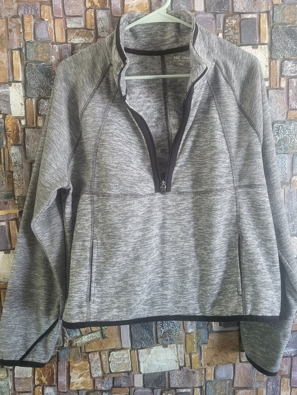 Tek Gear Women's Gray Half-Zip Pullover Sweater